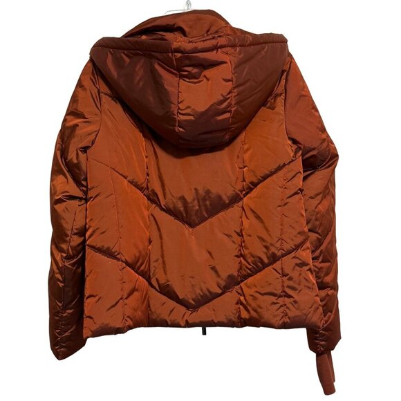 Womens Mind Body Love Burnt Orange Puffer Jacket - Size Small - Picture 9 of 10